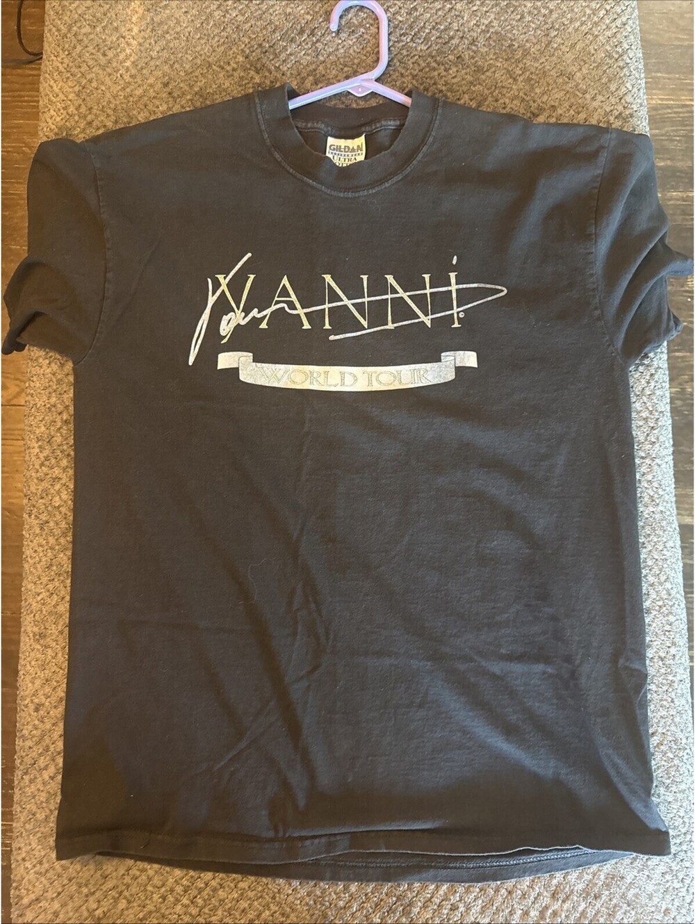 Vtg 90s Y2K Yanni World Tour Music Black Short Sleeve T-Shirt Mens Large
